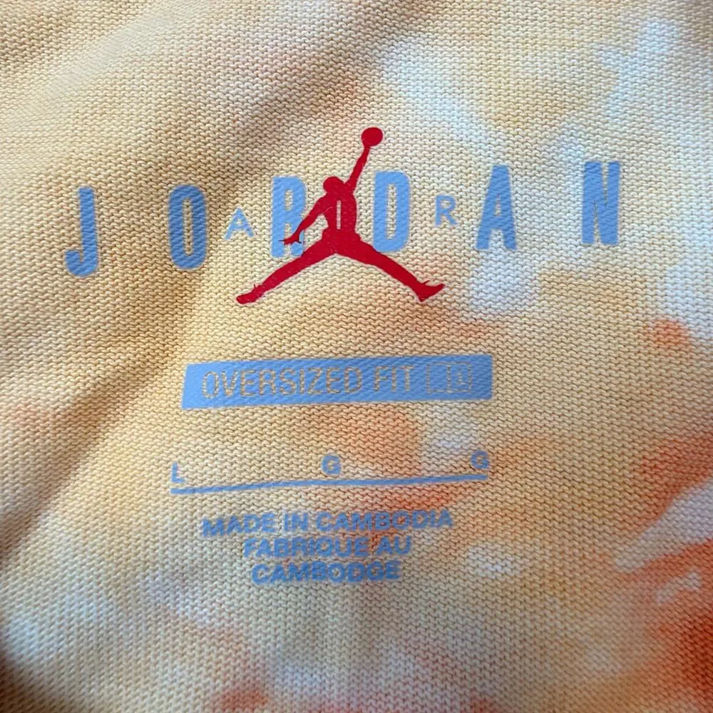 Jordan Flight Essentials Oversized Tie-Dye T Shirt Mens Orange Size Large